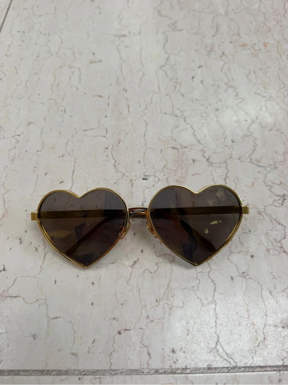 Wildfox Gold Metal Heart Shaped Lolita Sunglasses